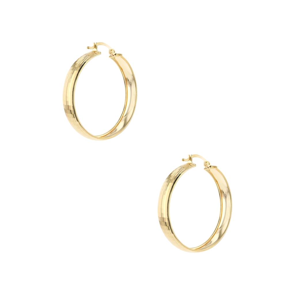 18K Aurum Ripple  Gold Earrings