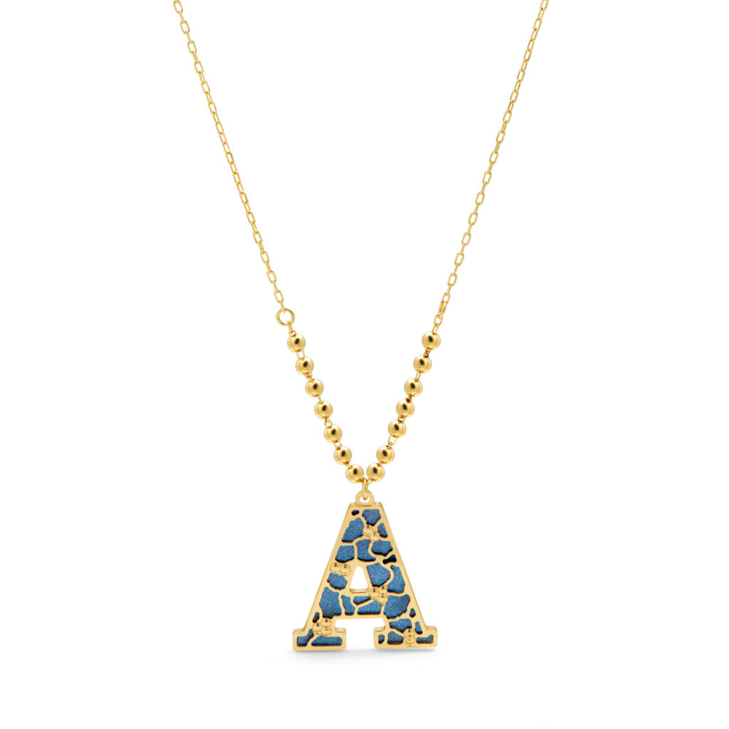 18K Golden Letter Charm Gold Necklace
