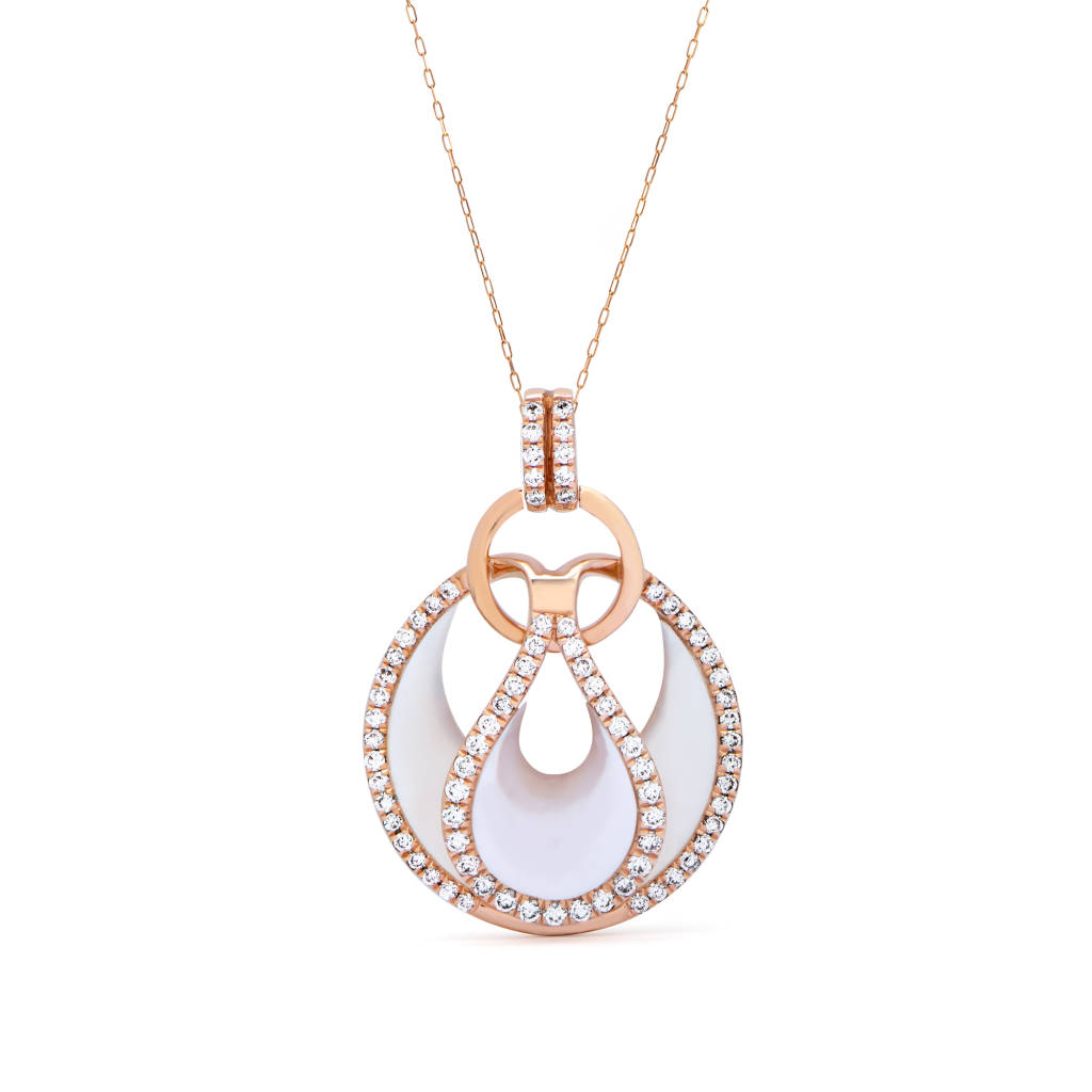 0.43CT Pearly Diamond Necklace
