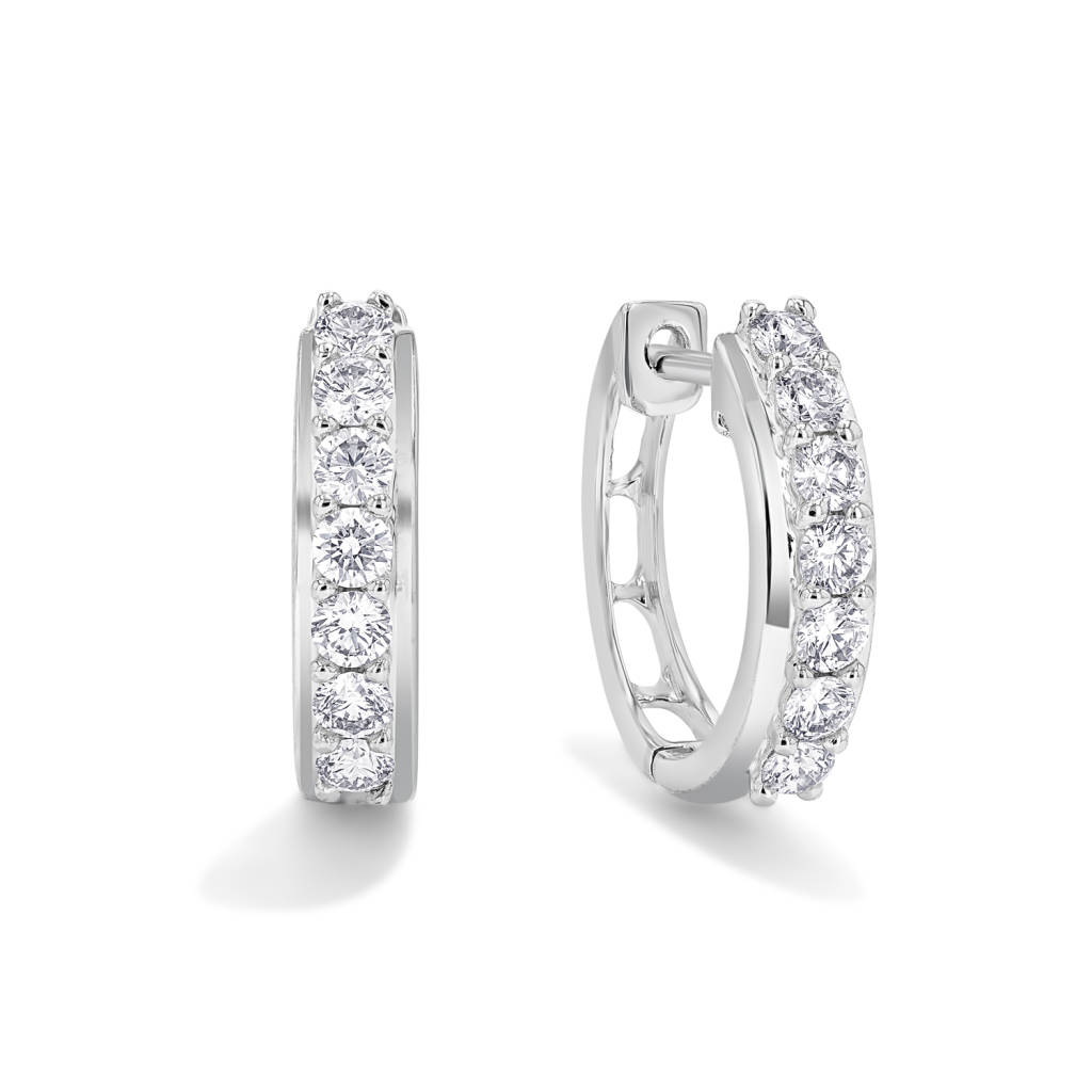 0.41CT Shining Hoop Diamond Earrings
