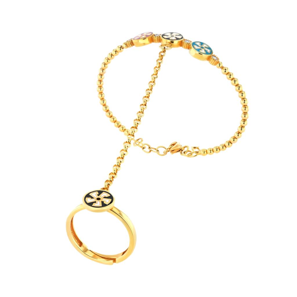 21K Adjustable Kid's Gold Ring Bracelet