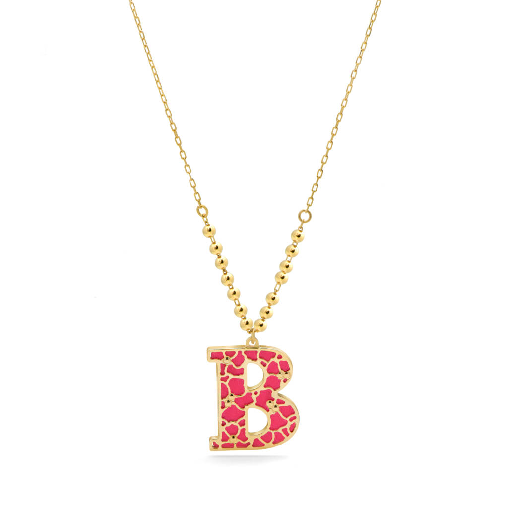 18K Golden Letter Charm Gold Necklace