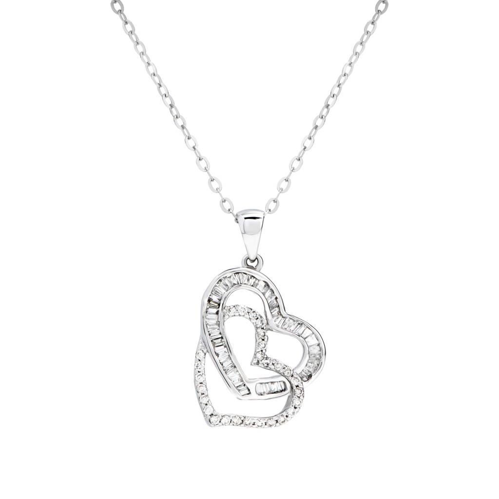 0.32CT Devoted Hearts Diamond Necklace