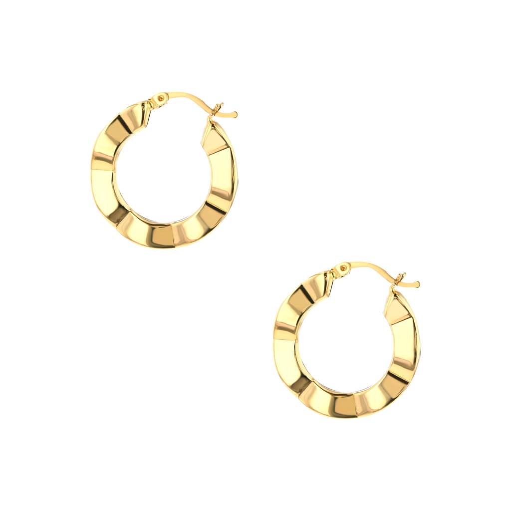 Halo Ridge 18K Gold Earring