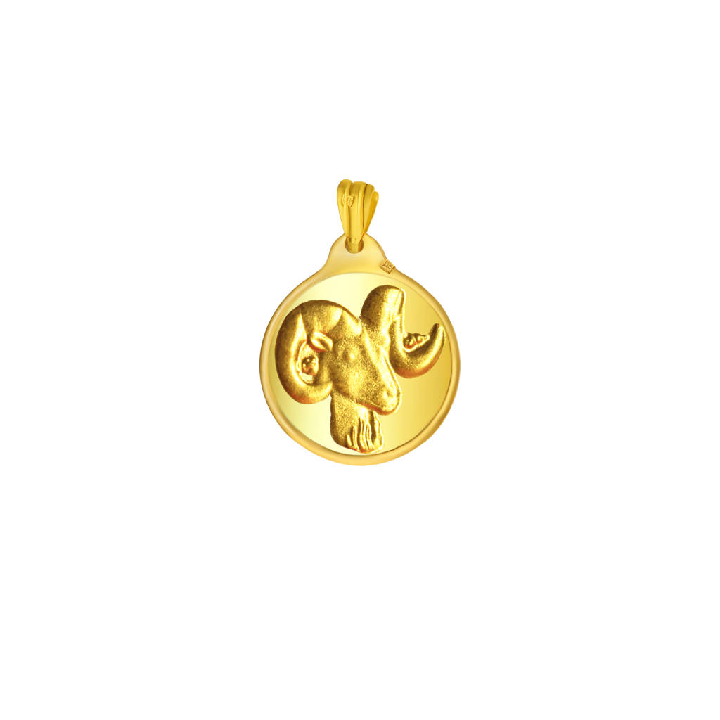 24K BTC Capricorn Gold Coin Pendant