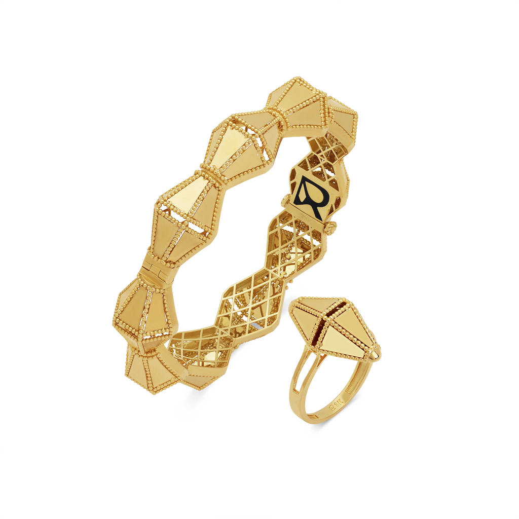 21K Bareeq Gold Set from Maraya Collection
