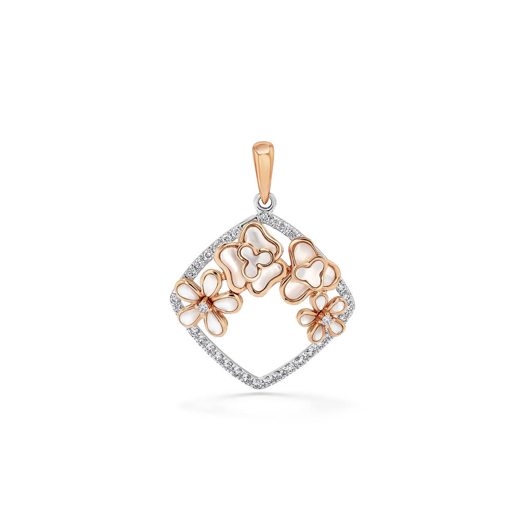 0.3CT Diamond White Petals Pendant