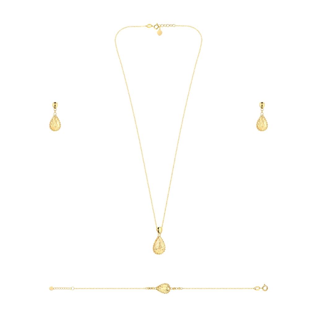 18K Classic Teardrop Gold Set