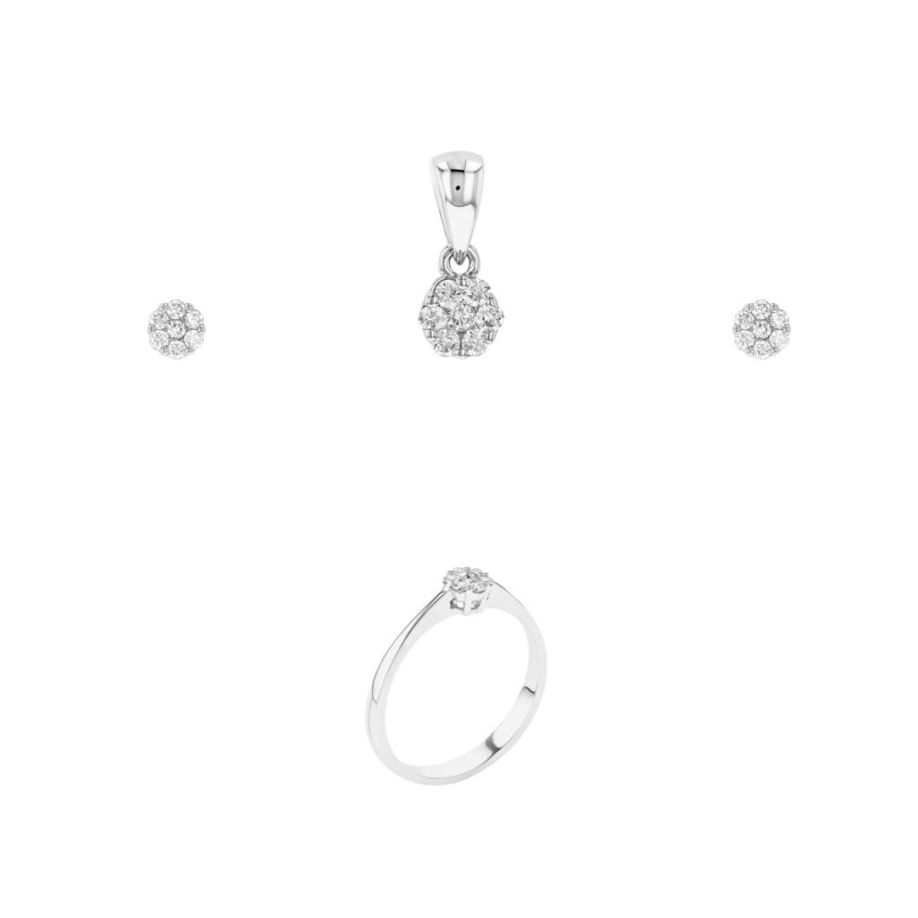 0.45CT Diamond Pendant Set