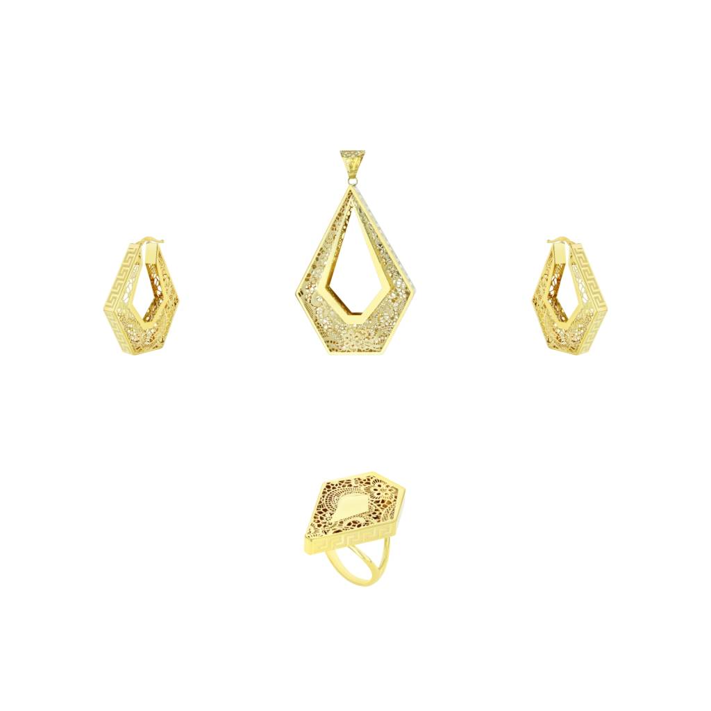 21K Gold Pendant Set