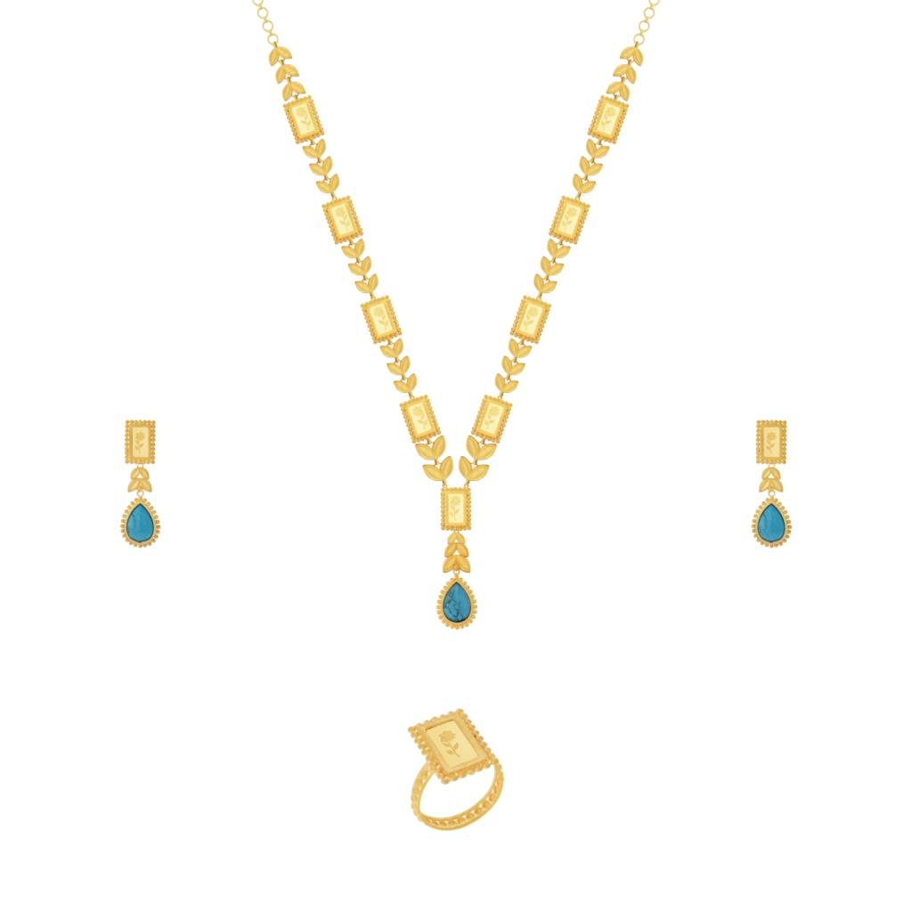 21K Traditional Gold Set With 24K Gold Bars