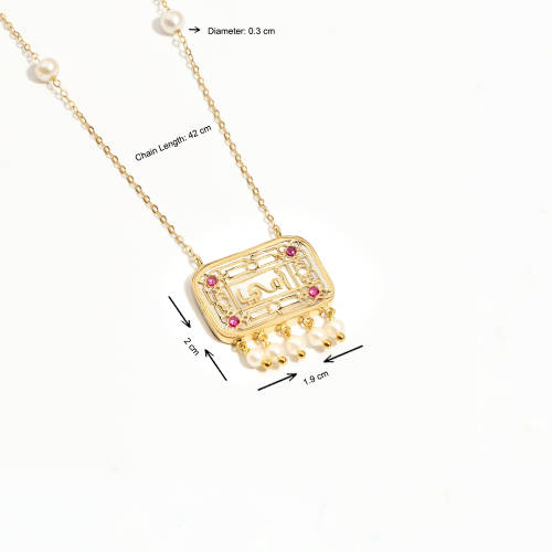 Sadaf Flame 18K Traditional Gold Necklace