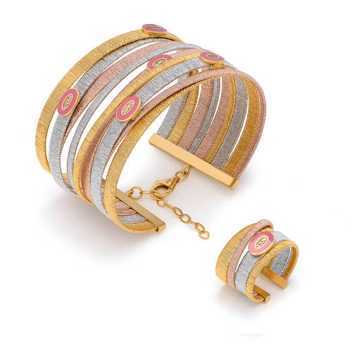 21K Piling Bangle Set