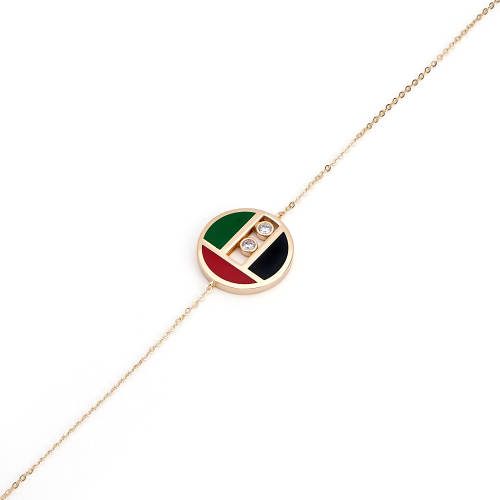 18K UAE Round Emblem Bracelet