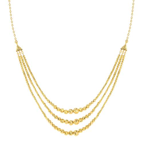 21K Rhapsody Beaded Drapes Gold Necklace