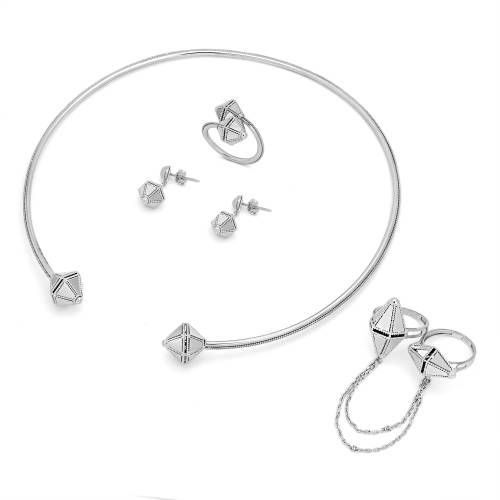21K Tajalli White Gold Set from Maraya Collection