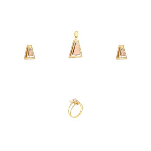 18K Pink Triad Pendant Gold Set