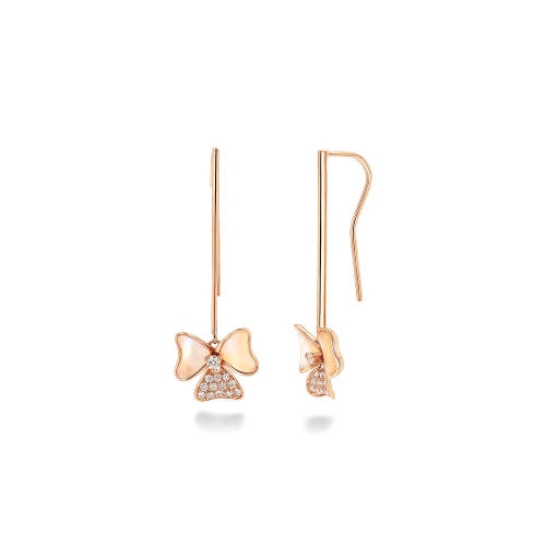 0.16CT Glowing Ribbon Diamond Earrings