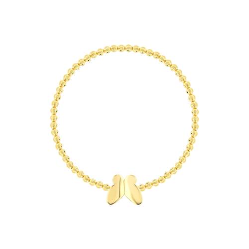 18K Golden Butterfly Kisses Bead Gold Bracelet