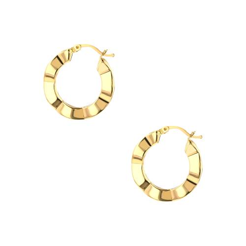 Halo Ridge 18K Gold Earring