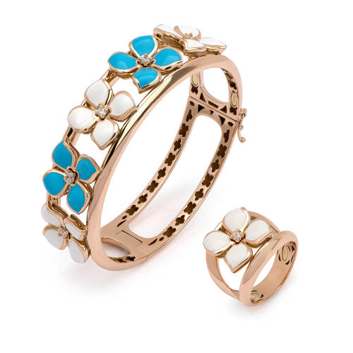 18K Oka Gold Bracelet Set