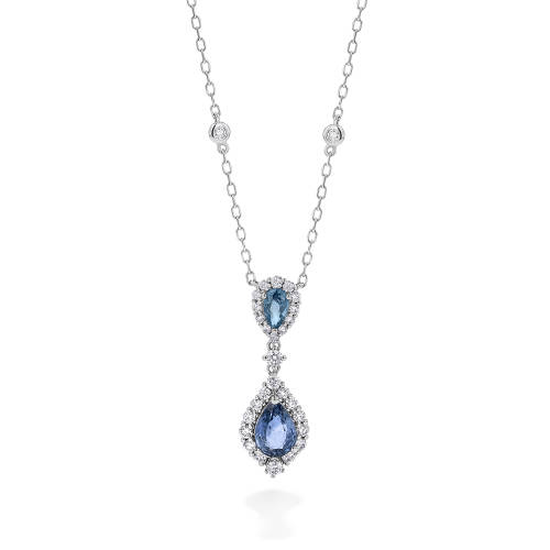 0.46CT Blue Tears Diamond Necklace