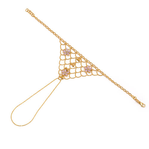 21K Shemo Gold Mesh Bracelet-Ring