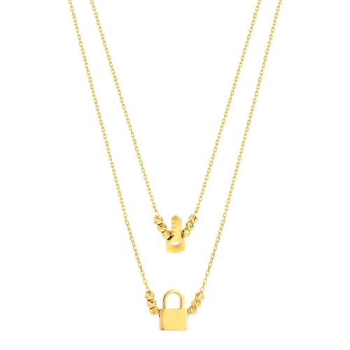 21K Gold Lock Charm Gold Set