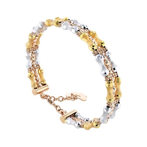 21K Gold Multi-Layered Bracelet