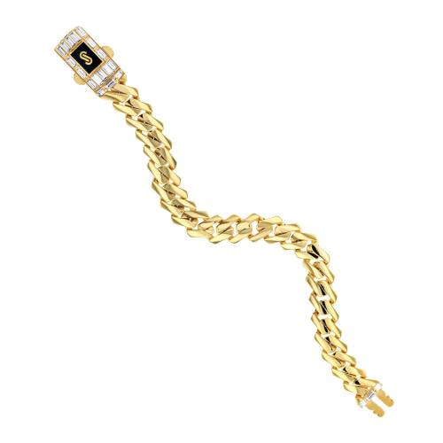 21K Edge Monaco Chain Gold Bracelet