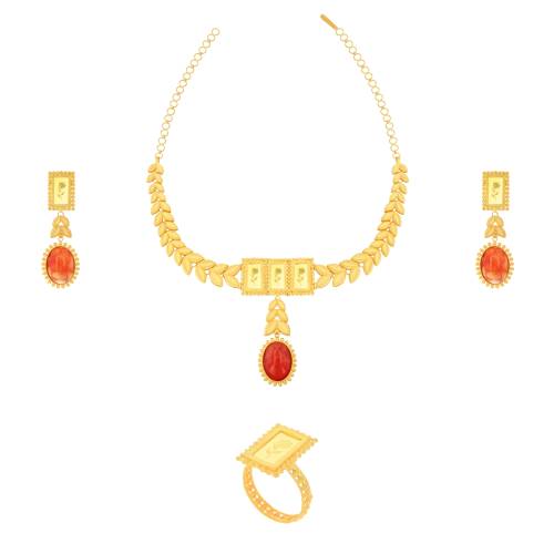 21K Traditional Gold Set With 24K Gold Bars