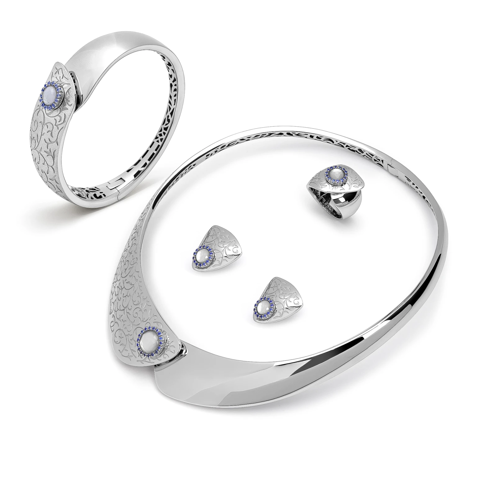 18K Aylah White Gold Set