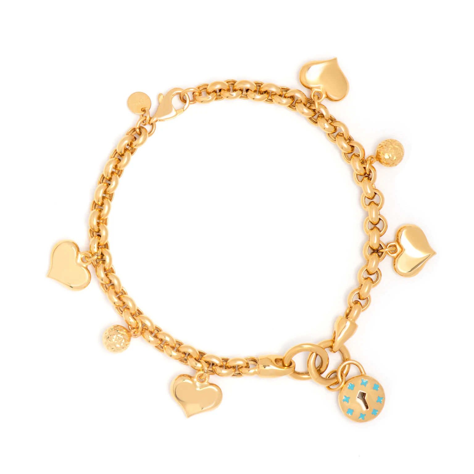 21K Heartlocker Gold Bracelet
