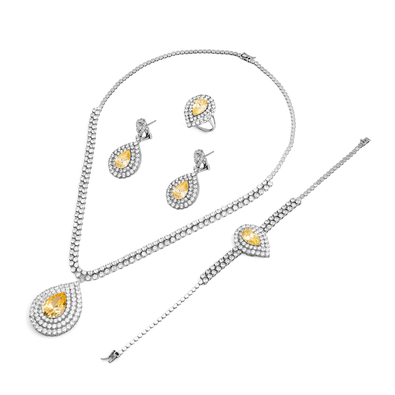 18K Rivane White Gold Gem Set
