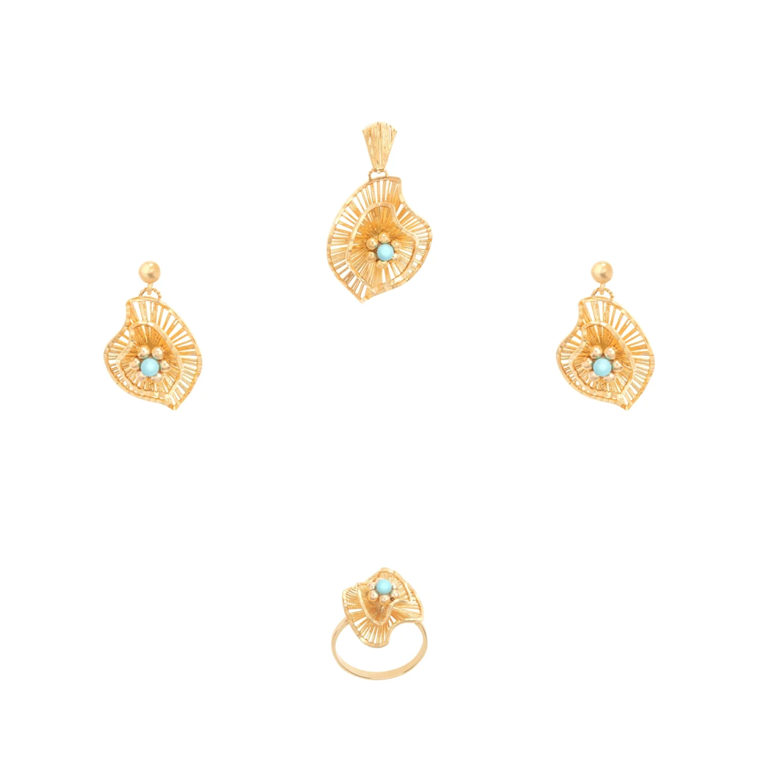 21K Gold Pendant Set