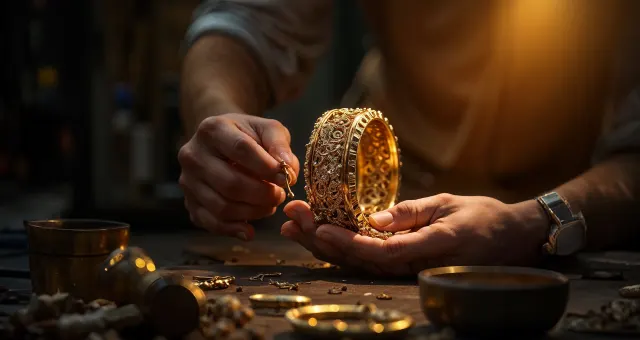 How Do Artisans Make Use of Gold's Properties to Create Interactive Designs?