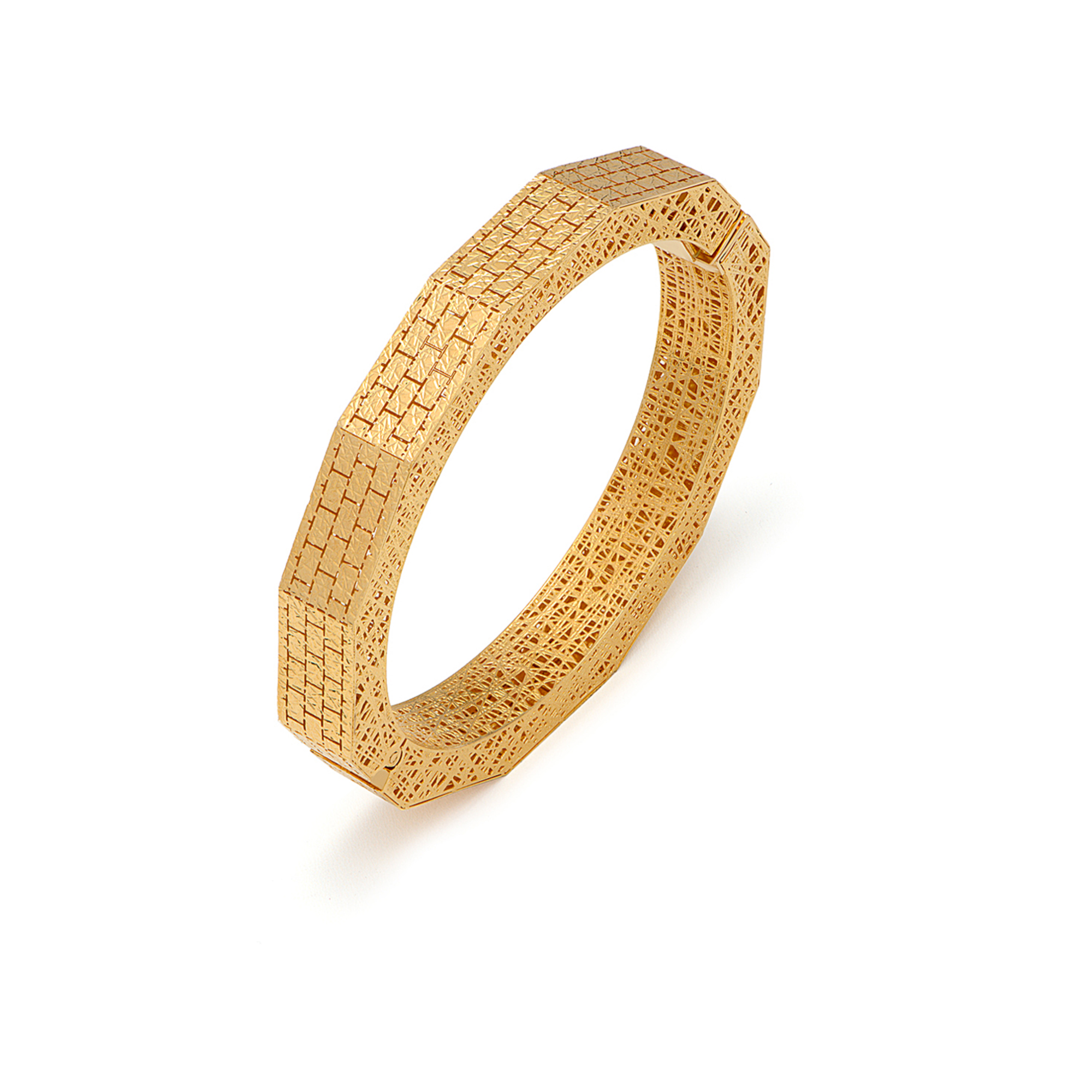 21K Prismy Bangle Set With a Ring - Al Romaizan