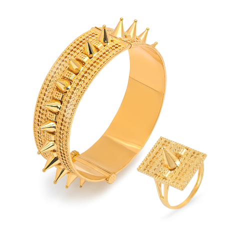 طقم رمحة للأطفال من الذهب التراثي عيار ٢١ قيراط