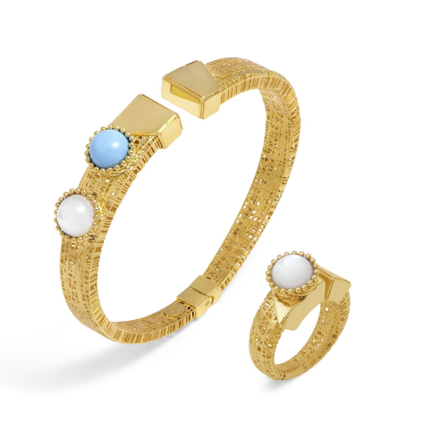 21K Aquamarine Elegance Gold Set