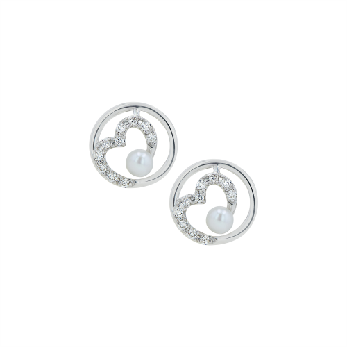 Heart Pearl Earrings
