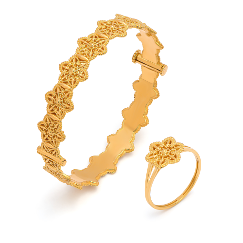 طقم فتون للأطفال من الذهب التراثي عيار ٢١ قيراط