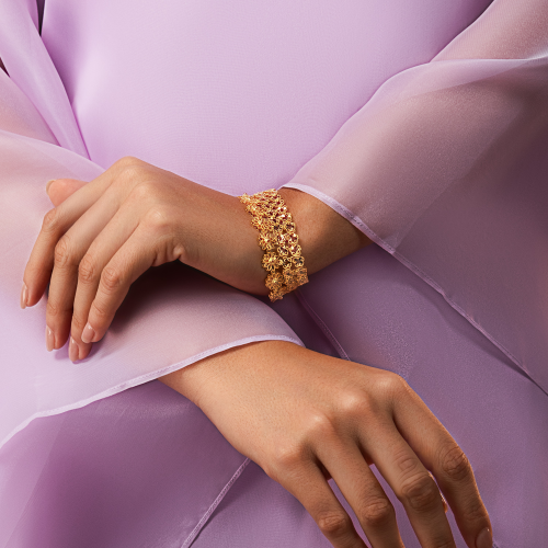 21K LATAFA Traditional Gold Bracelet | WARDAH Collection