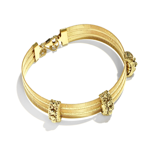 21K Sunshine Woven Gold Bracelet