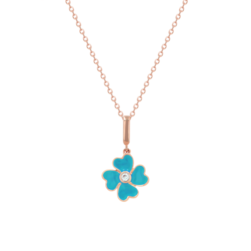 Baby Turquoise Rose Necklace
