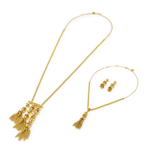 طقم قيس من الذهب عيار ٢١ قيراط