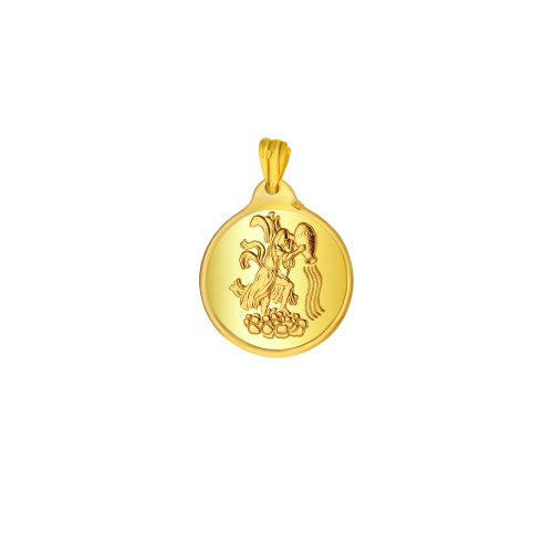 24K BTC Aquarius Gold Coin Pendant