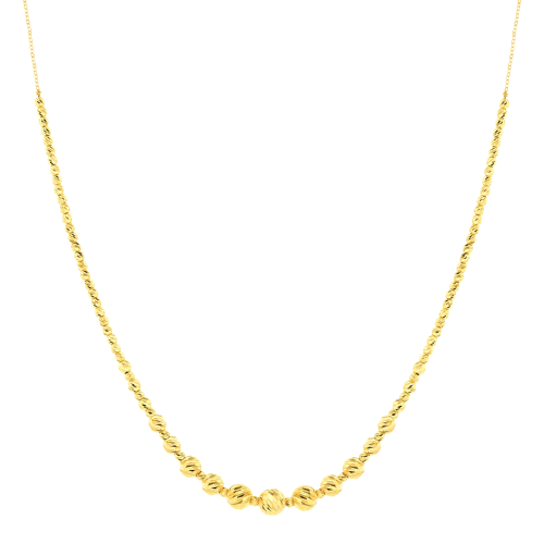 21K Graduated Bead Gold Necklace