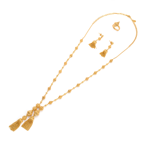 طقم كالزوري من الذهب عيار 21 قيراط