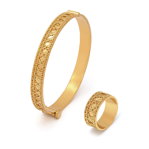 طقم ثريا للأطفال من الذهب التراثي عيار ٢١ قيراط