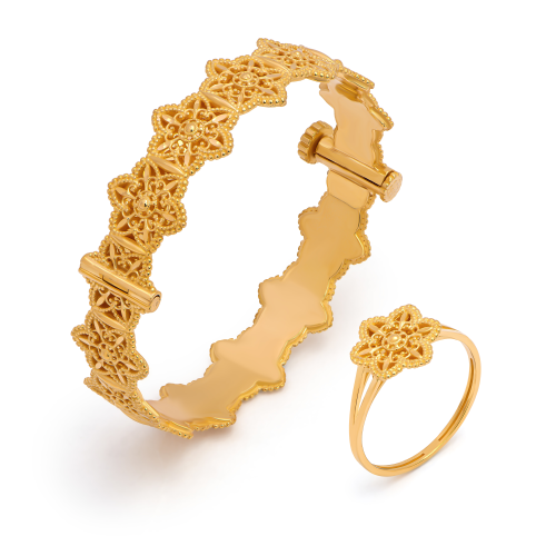 طقم مزيونة للأطفال من الذهب التراثي عيار ٢١ قيراط